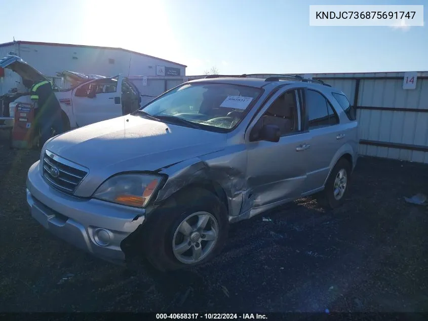 2007 Kia Sorento Lx VIN: KNDJC736875691747 Lot: 40658317