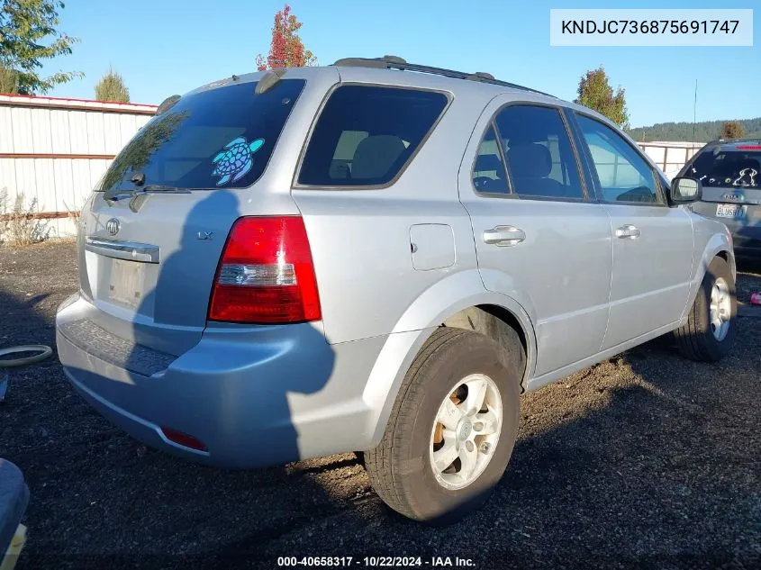 2007 Kia Sorento Lx VIN: KNDJC736875691747 Lot: 40658317