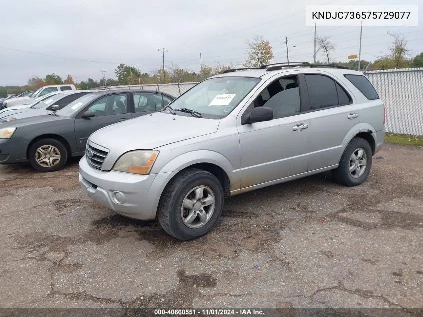 2007 Kia Sorento Lx VIN: KNDJC736575729077 Lot: 40660551