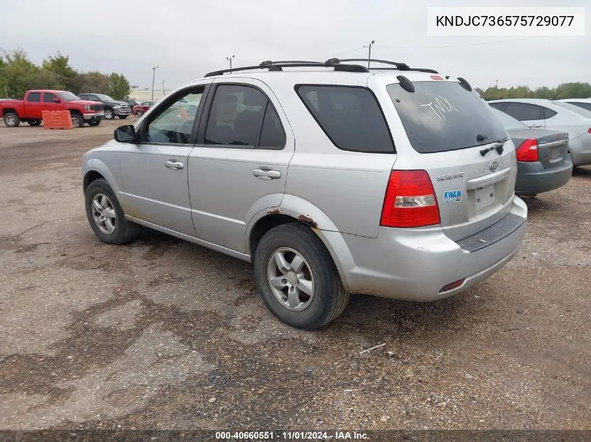 2007 Kia Sorento Lx VIN: KNDJC736575729077 Lot: 40660551