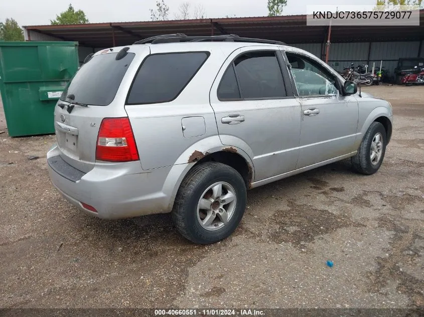 2007 Kia Sorento Lx VIN: KNDJC736575729077 Lot: 40660551