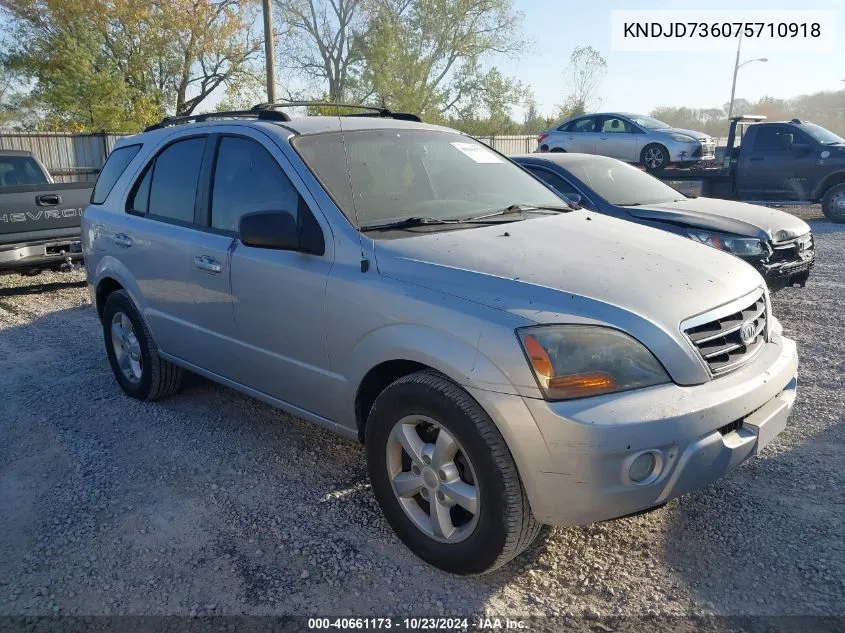 2007 Kia Sorento Lx VIN: KNDJD736075710918 Lot: 40661173