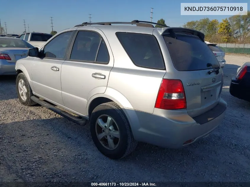 2007 Kia Sorento Lx VIN: KNDJD736075710918 Lot: 40661173