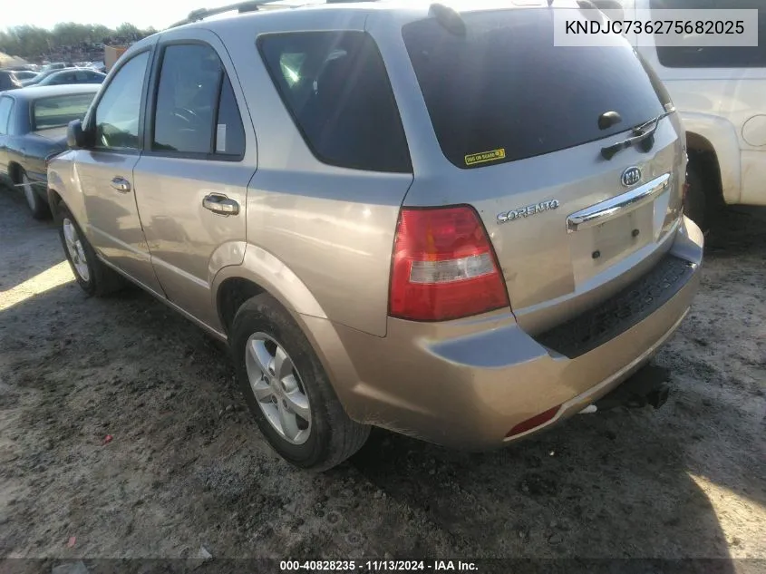 2007 Kia Sorento Lx VIN: KNDJC736275682025 Lot: 40828235