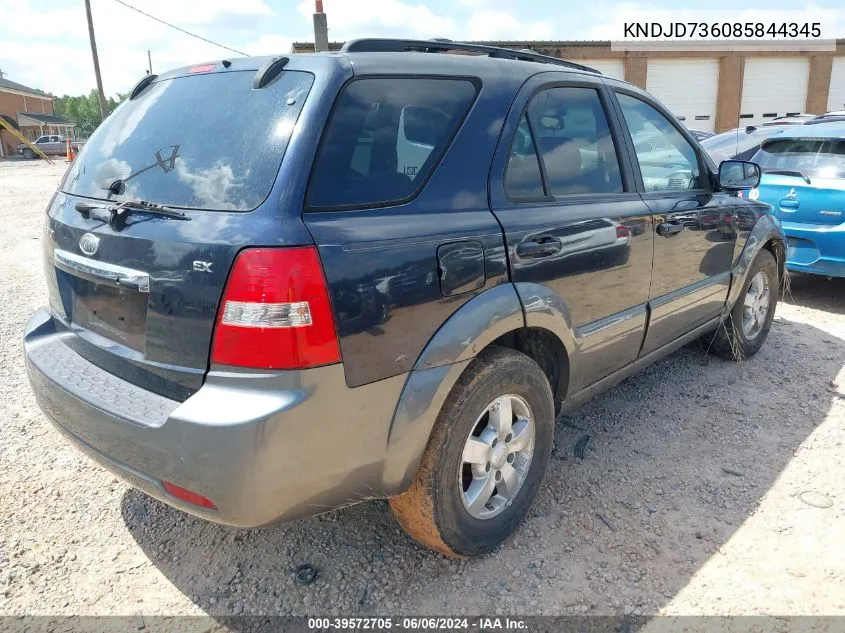 KNDJD736085844345 2008 Kia Sorento Ex