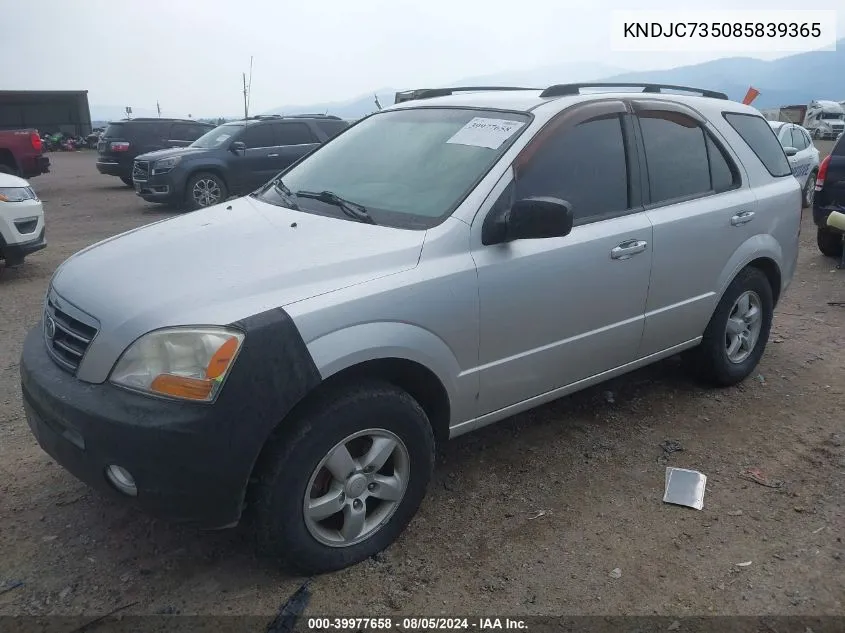 KNDJC735085839365 2008 Kia Sorento Lx