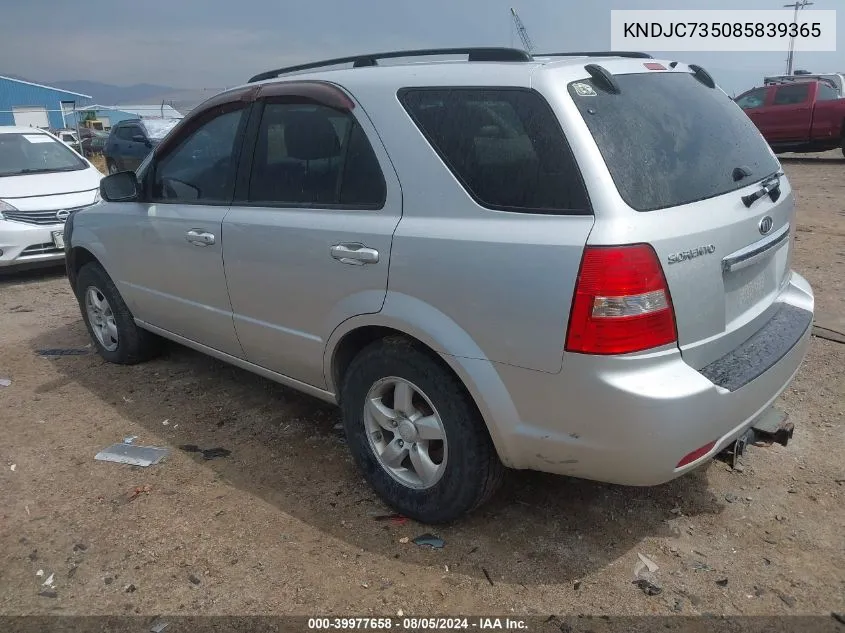 KNDJC735085839365 2008 Kia Sorento Lx