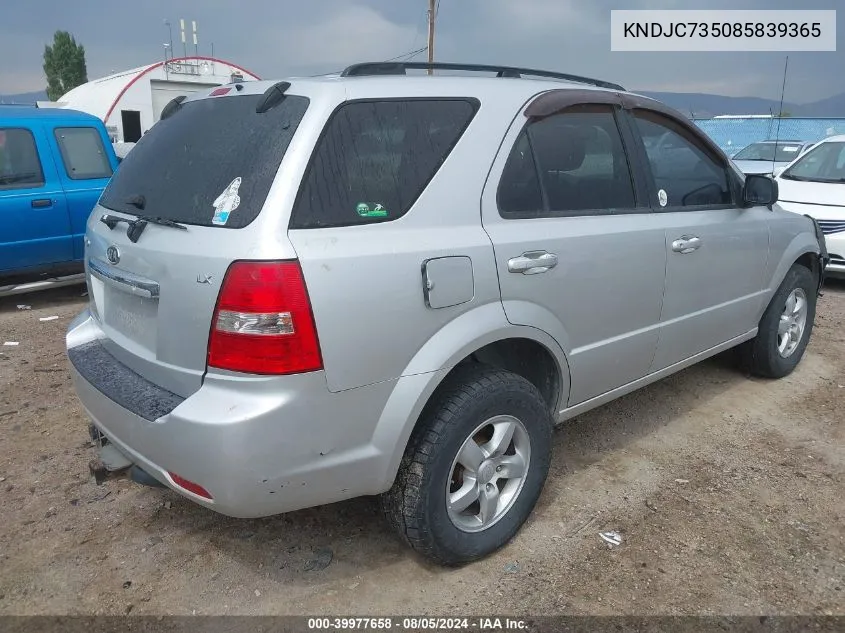 KNDJC735085839365 2008 Kia Sorento Lx