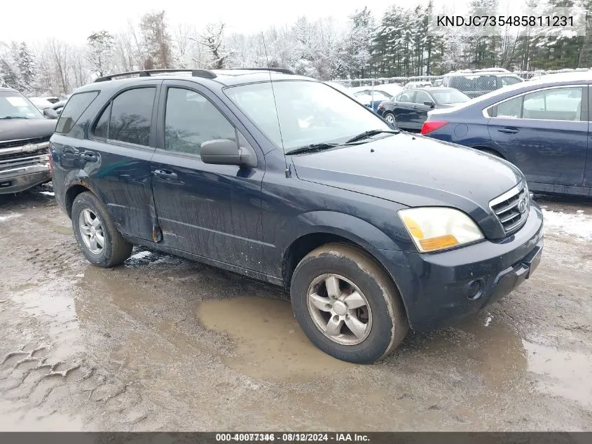 2008 Kia Sorento Lx VIN: KNDJC735485811231 Lot: 40077346