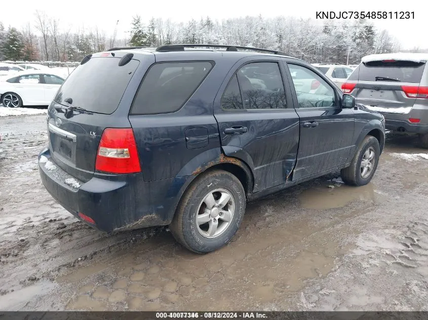 2008 Kia Sorento Lx VIN: KNDJC735485811231 Lot: 40077346