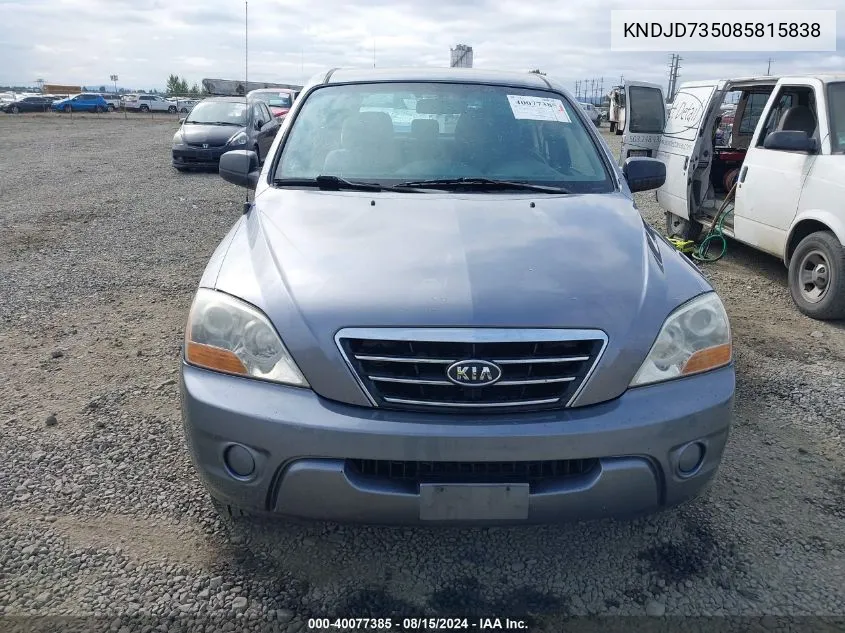 KNDJD735085815838 2008 Kia Sorento