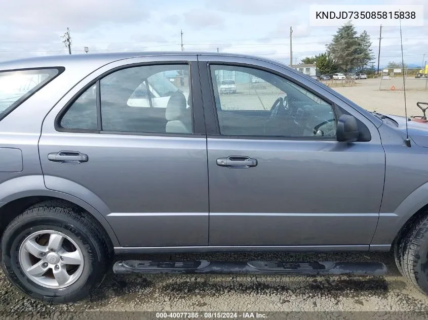 KNDJD735085815838 2008 Kia Sorento