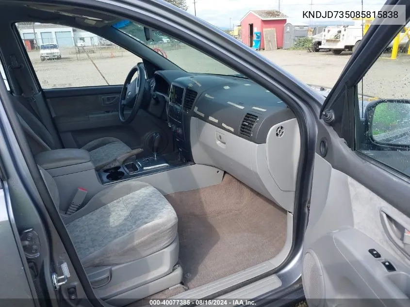 KNDJD735085815838 2008 Kia Sorento