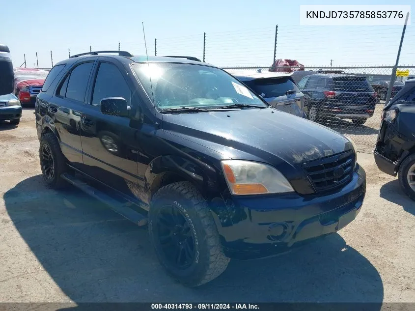 2008 Kia Sorento Lx VIN: KNDJD735785853776 Lot: 40314793