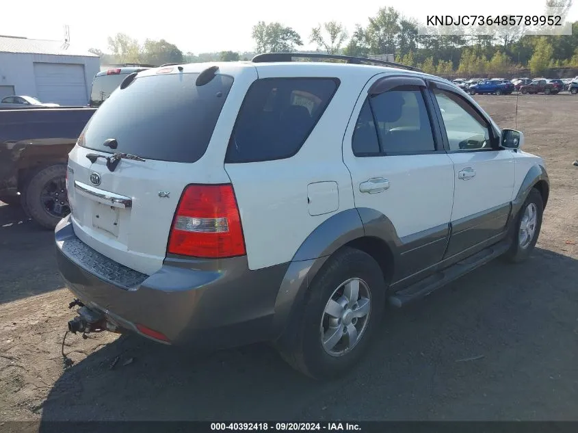 KNDJC736485789952 2008 Kia Sorento Ex