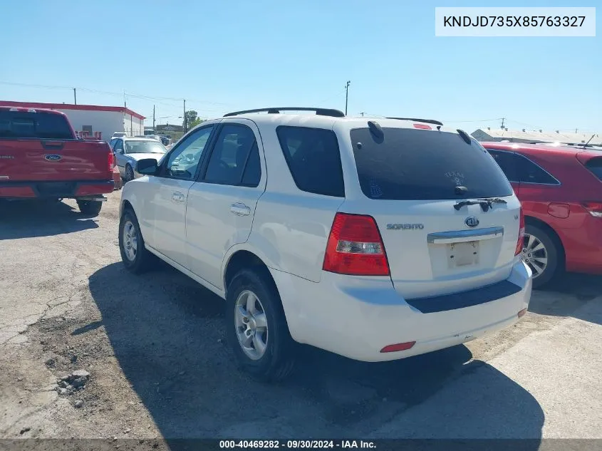 2008 Kia Sorento Lx VIN: KNDJD735X85763327 Lot: 40469282