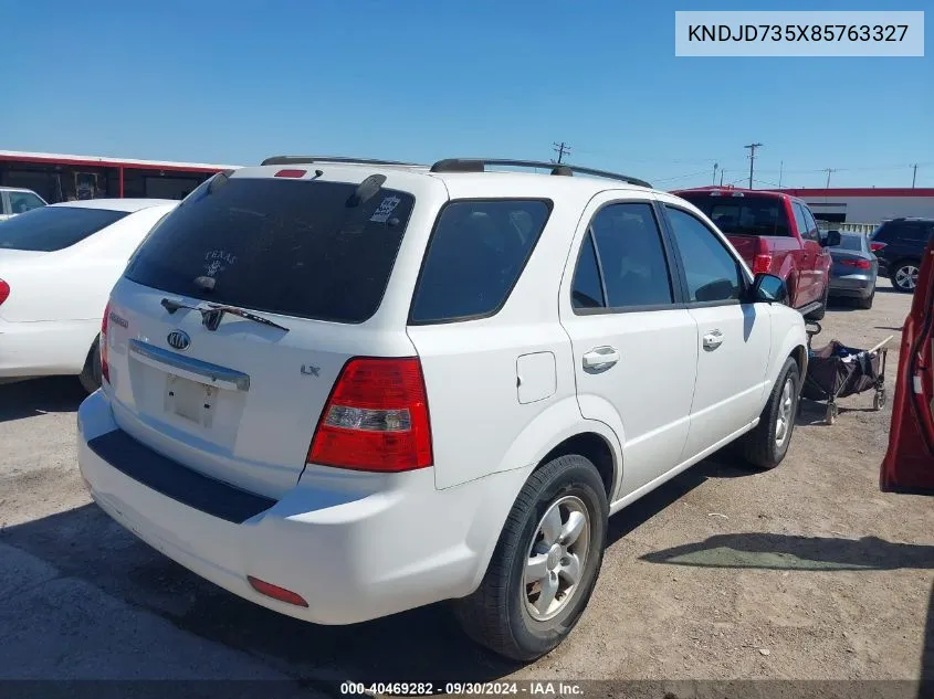 2008 Kia Sorento Lx VIN: KNDJD735X85763327 Lot: 40469282