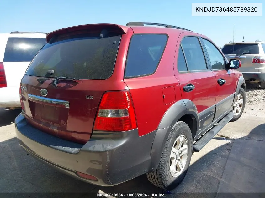 2008 Kia Sorento Ex VIN: KNDJD736485789320 Lot: 40519934