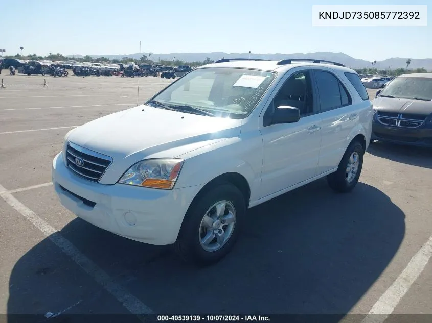 2008 Kia Sorento Lx VIN: KNDJD735085772392 Lot: 40539139