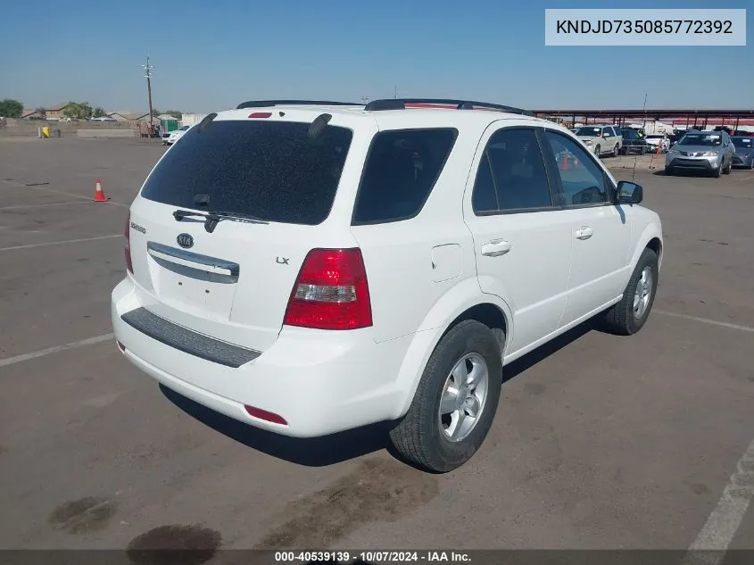 KNDJD735085772392 2008 Kia Sorento Lx