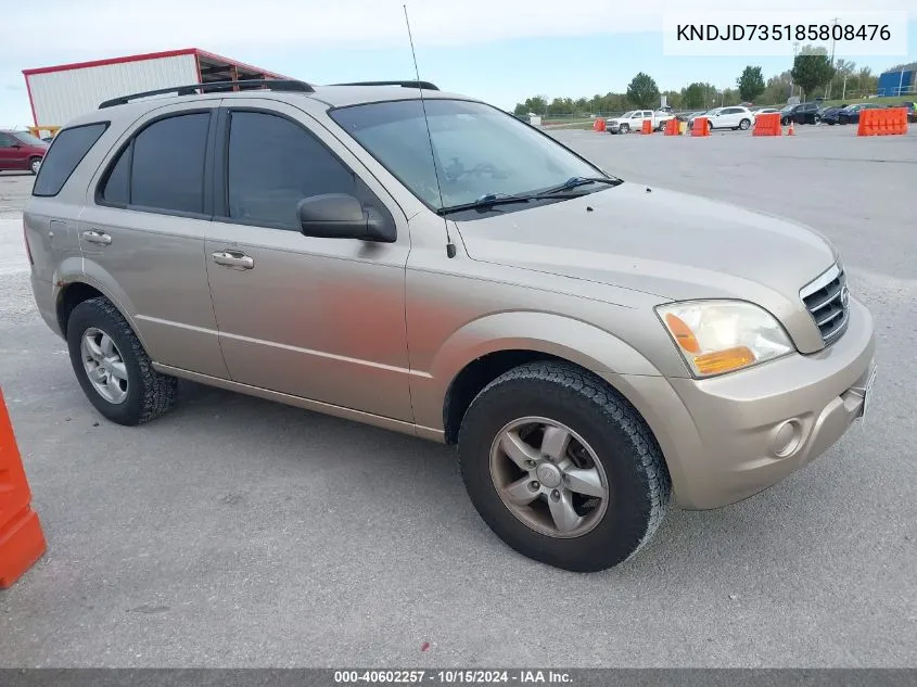 2008 Kia Sorento Lx VIN: KNDJD735185808476 Lot: 40602257