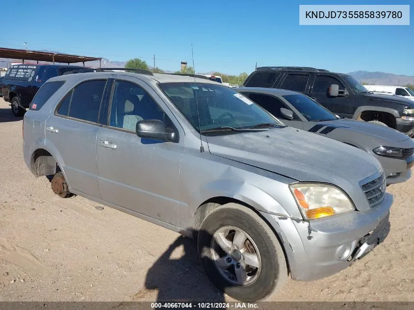 2008 Kia Sorento Lx VIN: KNDJD735585839780 Lot: 40667044