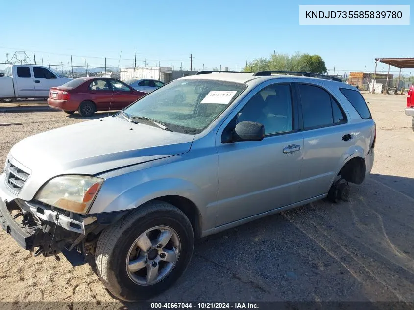 2008 Kia Sorento Lx VIN: KNDJD735585839780 Lot: 40667044