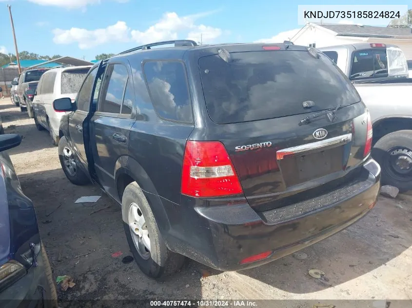 2008 Kia Sorento Lx VIN: KNDJD735185824824 Lot: 40757474