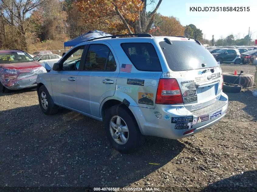 2008 Kia Sorento Lx VIN: KNDJD735185842515 Lot: 40768588