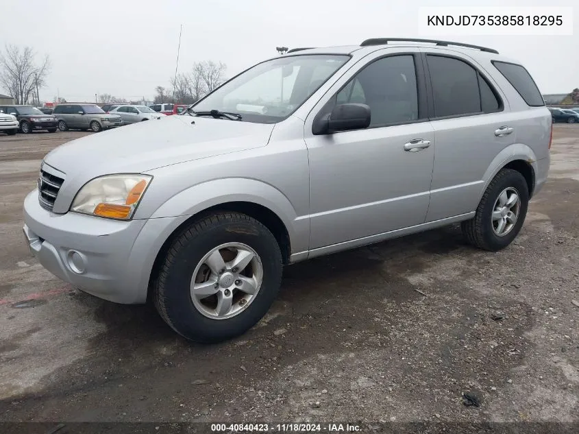 2008 Kia Sorento Ex/Lx VIN: KNDJD735385818295 Lot: 40840423