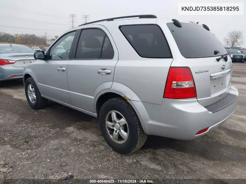 2008 Kia Sorento Ex/Lx VIN: KNDJD735385818295 Lot: 40840423