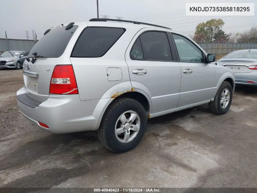 2008 Kia Sorento Ex/Lx VIN: KNDJD735385818295 Lot: 40840423