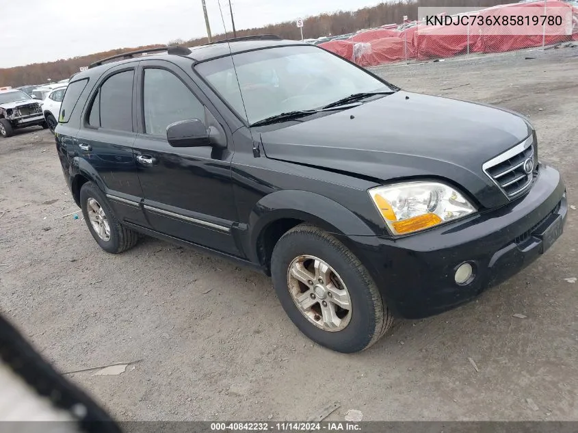 2008 Kia Sorento Ex VIN: KNDJC736X85819780 Lot: 40842232