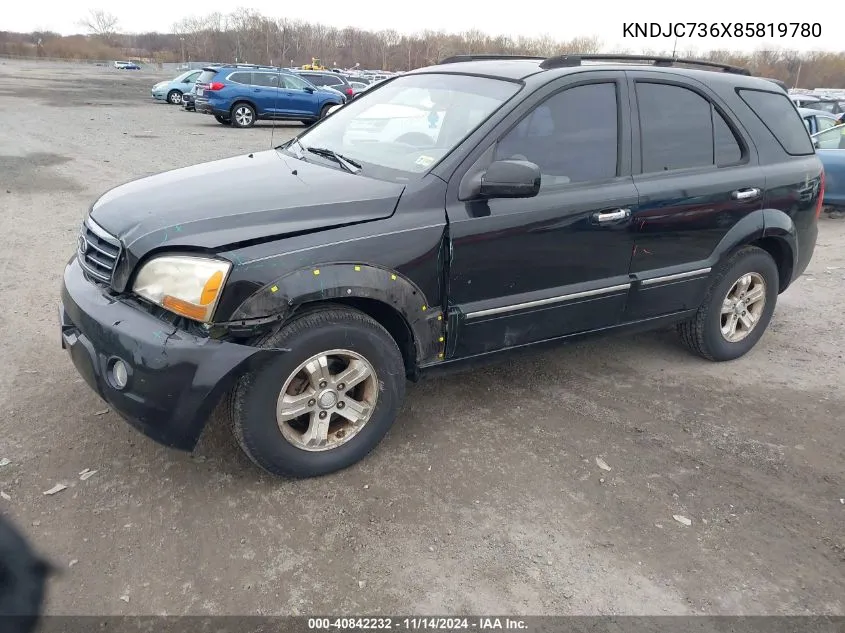 2008 Kia Sorento Ex VIN: KNDJC736X85819780 Lot: 40842232