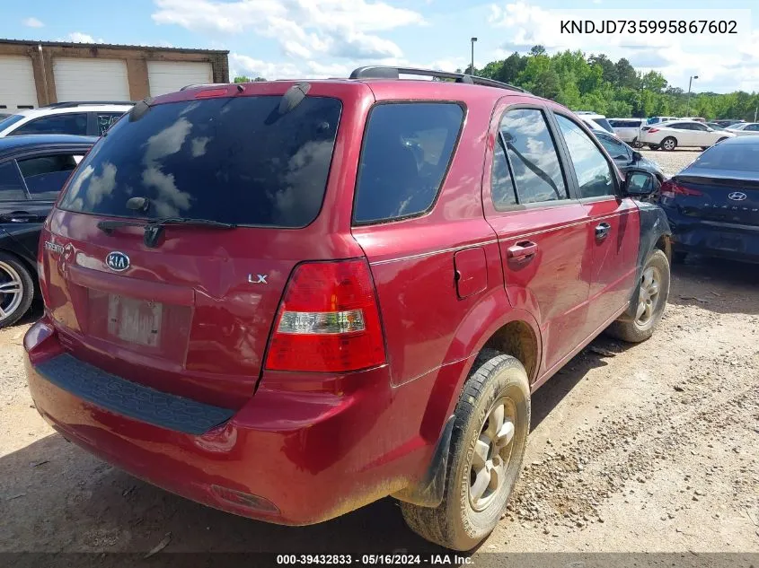 KNDJD735995867602 2009 Kia Sorento Lx