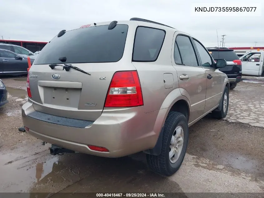 KNDJD735595867077 2009 Kia Sorento Lx