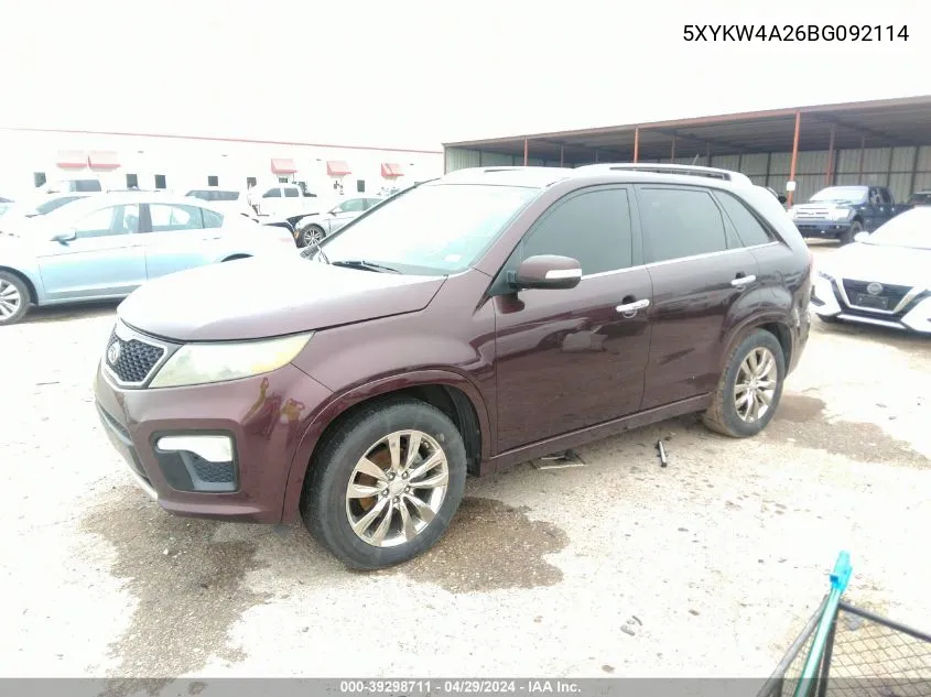 5XYKW4A26BG092114 2011 Kia Sorento Sx V6