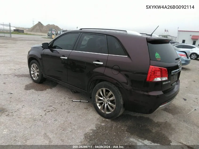 5XYKW4A26BG092114 2011 Kia Sorento Sx V6