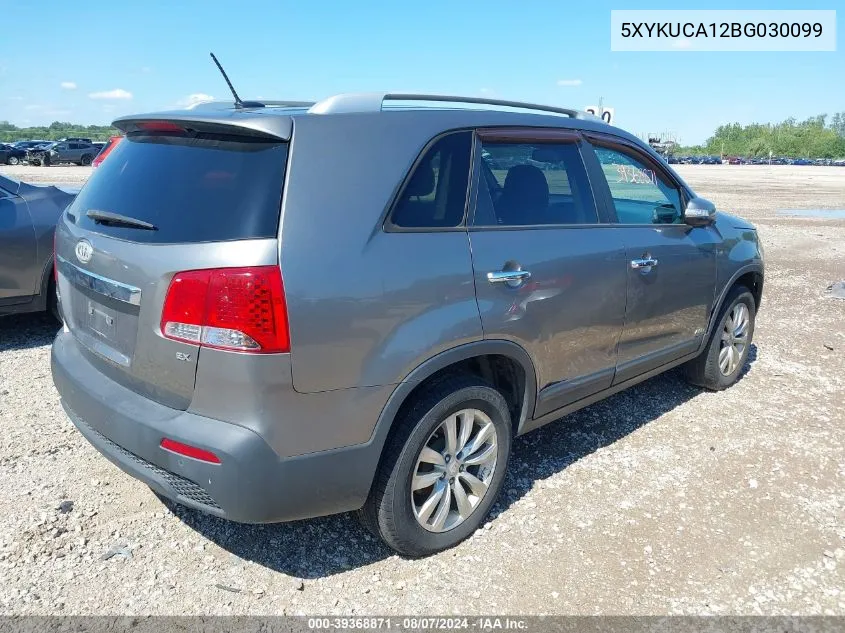 2011 Kia Sorento Ex VIN: 5XYKUCA12BG030099 Lot: 39368871