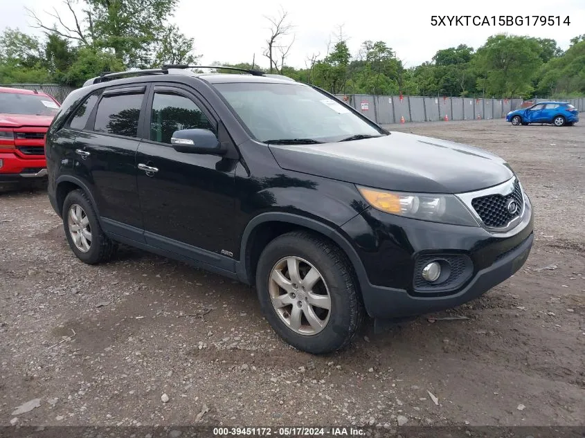 2011 Kia Sorento Lx VIN: 5XYKTCA15BG179514 Lot: 39451172