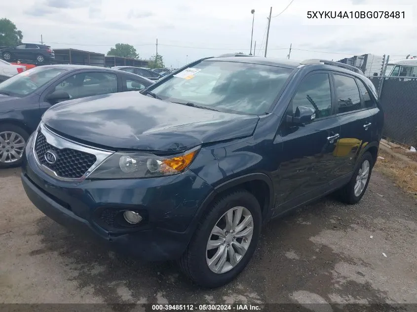 5XYKU4A10BG078481 2011 Kia Sorento Ex