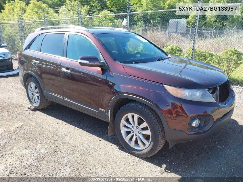 2011 Kia Sorento Lx V6 VIN: 5XYKTDA27BG133987 Lot: 39507287