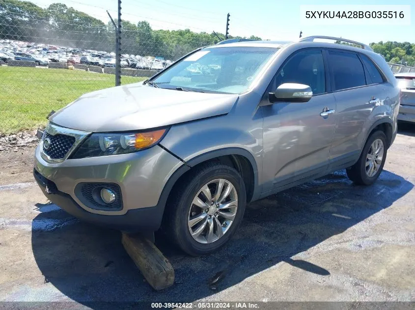 2011 Kia Sorento Ex V6 VIN: 5XYKU4A28BG035516 Lot: 39542422