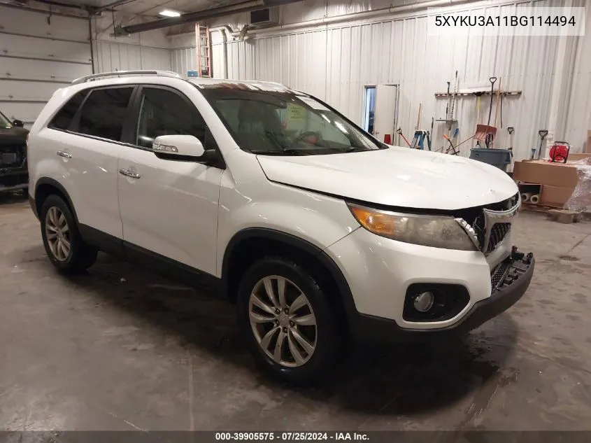 2011 Kia Sorento Ex VIN: 5XYKU3A11BG114494 Lot: 39905575