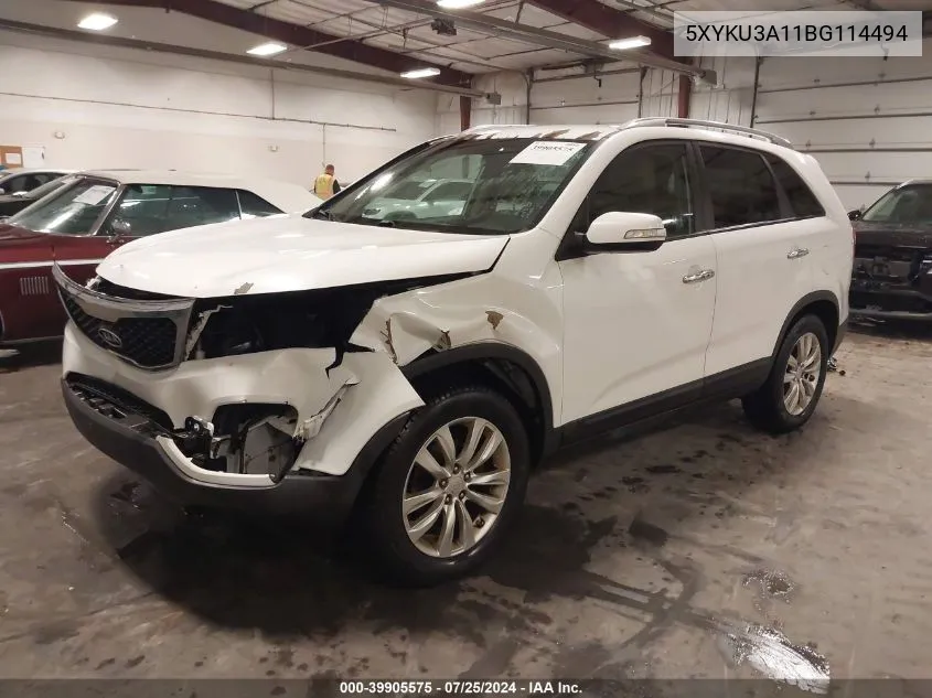 2011 Kia Sorento Ex VIN: 5XYKU3A11BG114494 Lot: 39905575