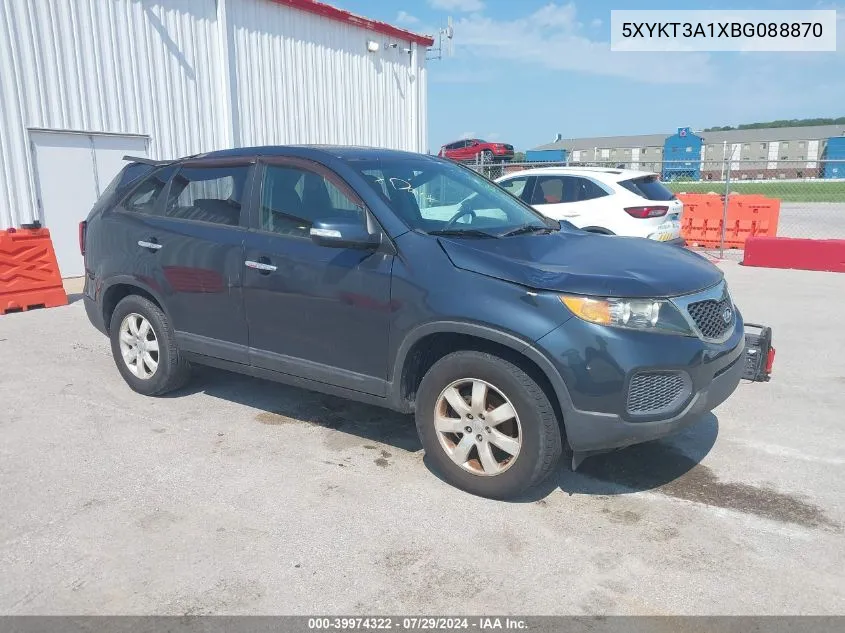 2011 Kia Sorento Lx VIN: 5XYKT3A1XBG088870 Lot: 39974322