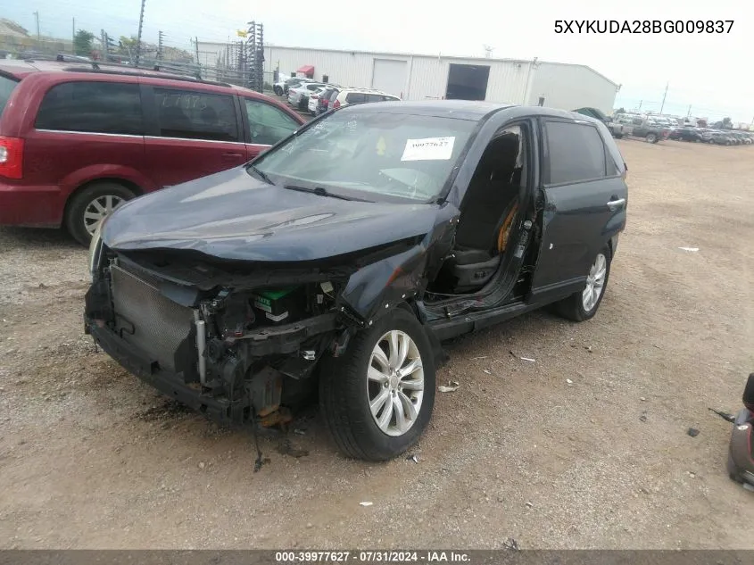 2011 Kia Sorento Ex V6 VIN: 5XYKUDA28BG009837 Lot: 39977627