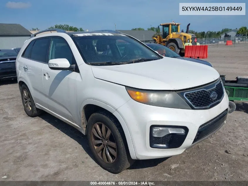 2011 Kia Sorento Sx V6 VIN: 5XYKW4A25BG149449 Lot: 40004676