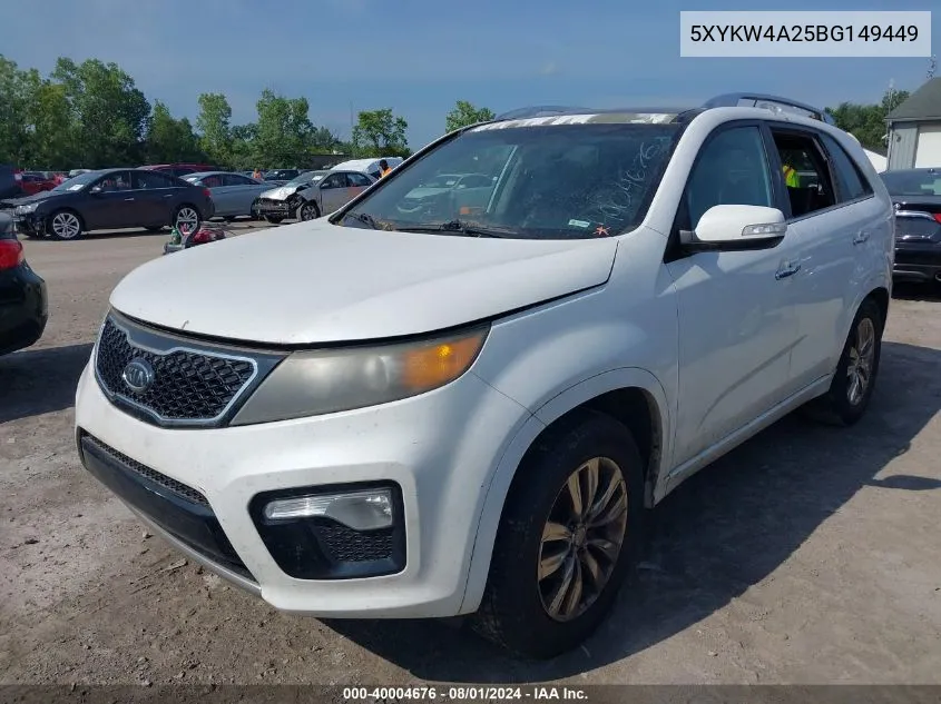 2011 Kia Sorento Sx V6 VIN: 5XYKW4A25BG149449 Lot: 40004676