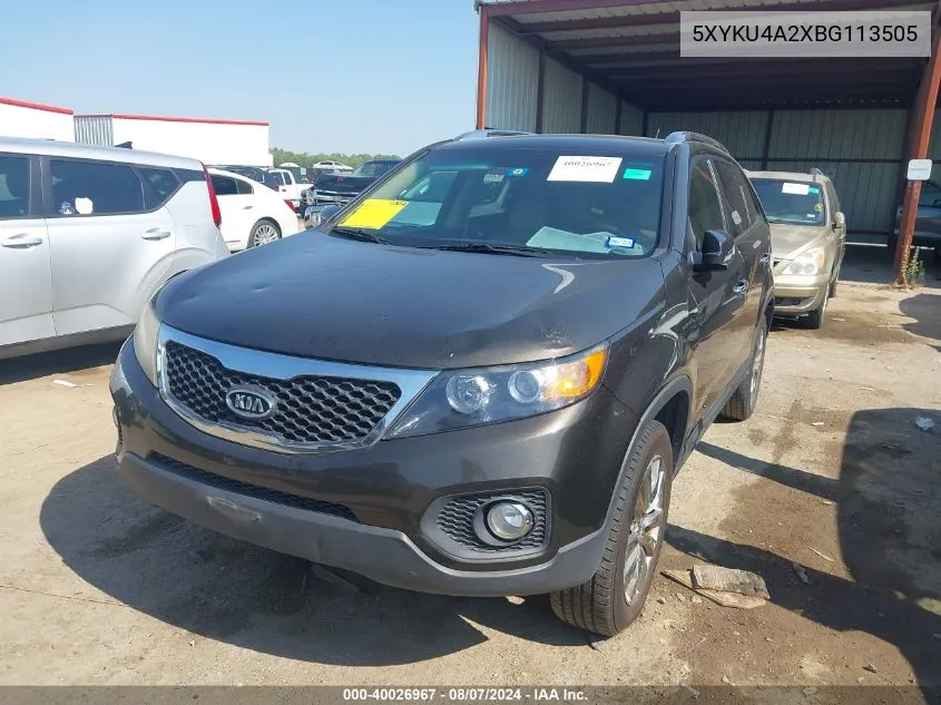 2011 Kia Sorento Ex V6 VIN: 5XYKU4A2XBG113505 Lot: 40026967